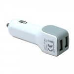 Wholesale Universal Dual Car Power Smart Adapter Charger 2.1A (White)